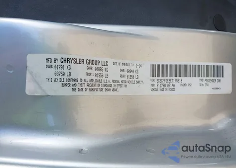 2014 Fiat 500E Battery Electric from USA, damaged, VIN 3C3CFFGE8ET175918